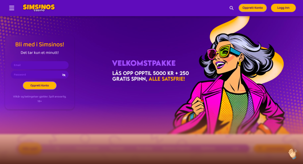 Simsinos casino hjemmeside
