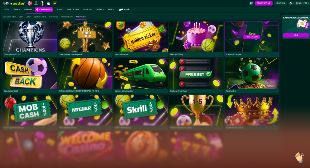 Spinbetter casino Kampanjer