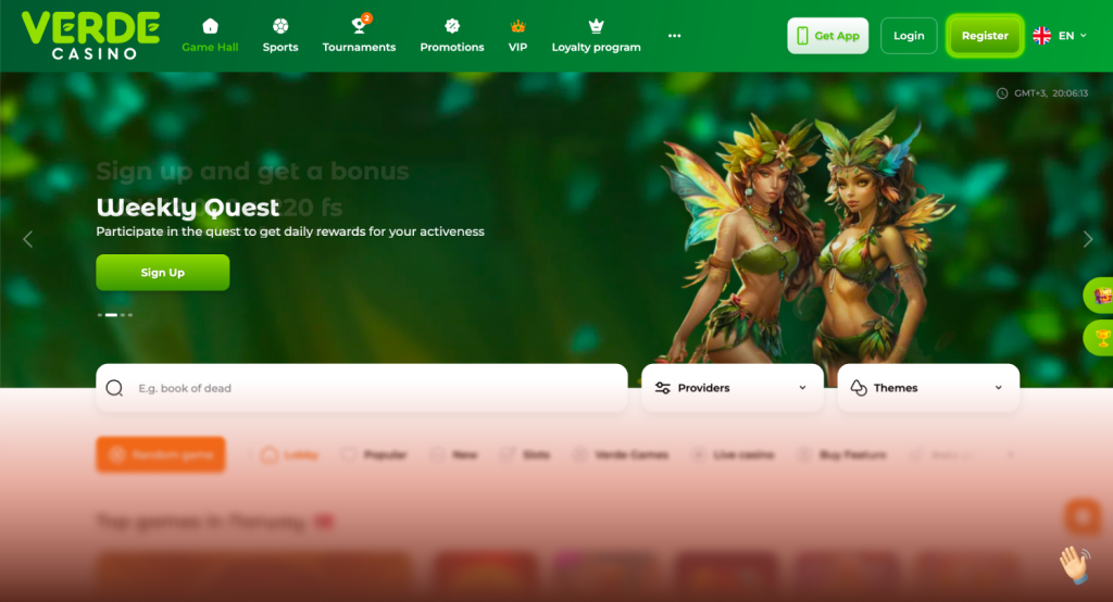 Verde casino hjemmeside